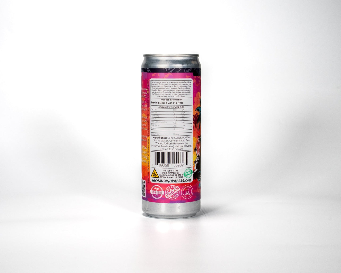 NEW! Indigo Watermelon Wave Soda 100mg D9 - Case of 24 - Tree Spirit Wellness