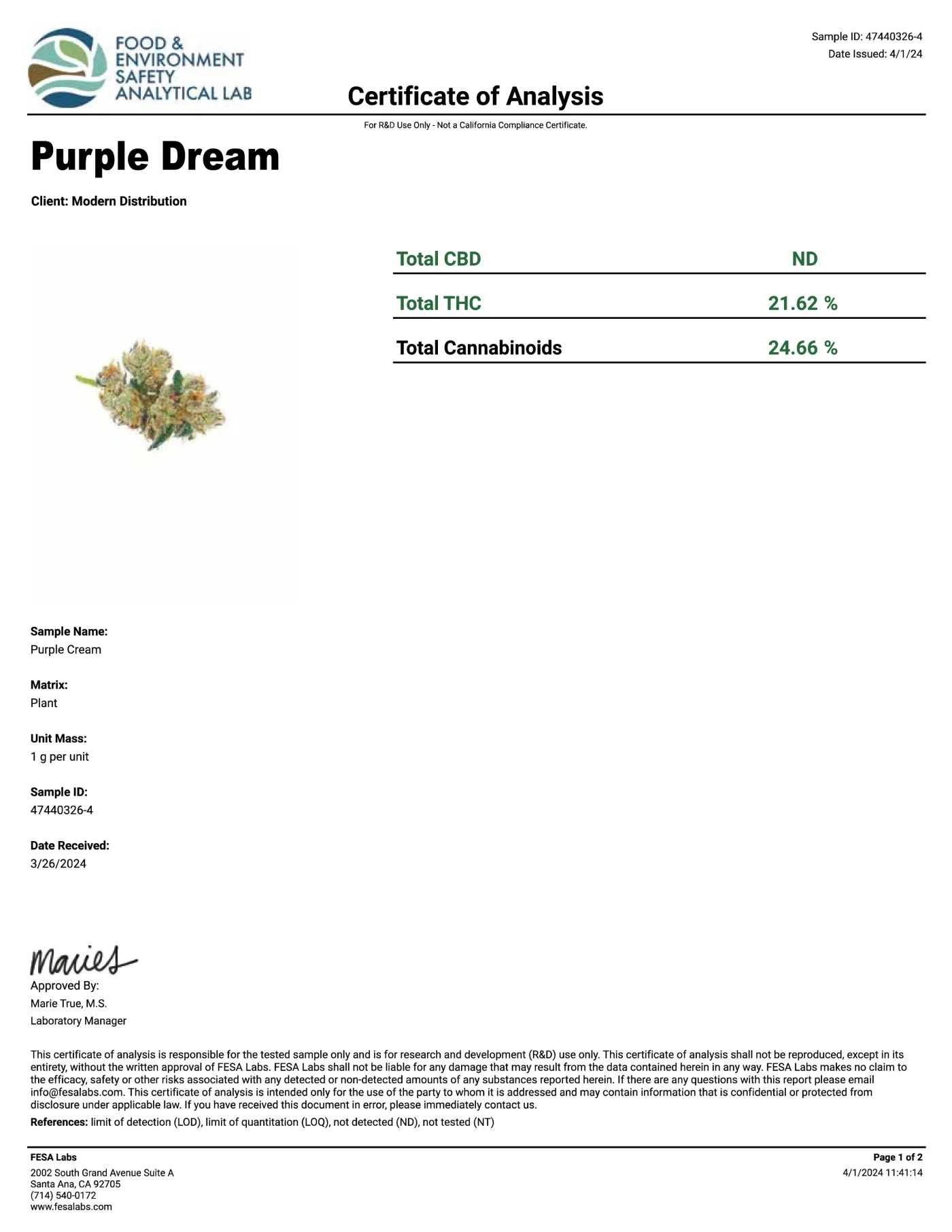 Purple Dream EXOTIC THCA FLOWER - Indica (8ct) - Tree Spirit Wellness