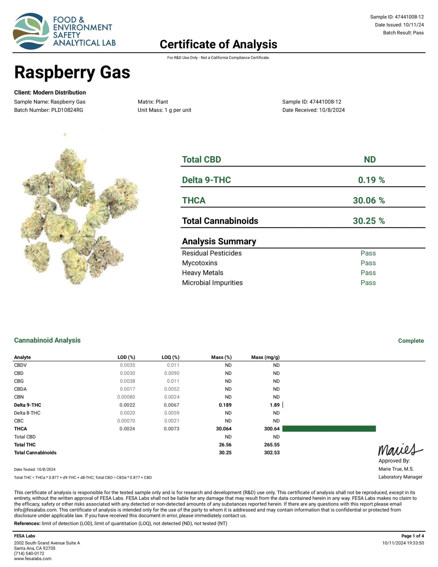 Raspberry Gas EXOTIC THCA FLOWER - Hybrid (8ct) - Tree Spirit Wellness