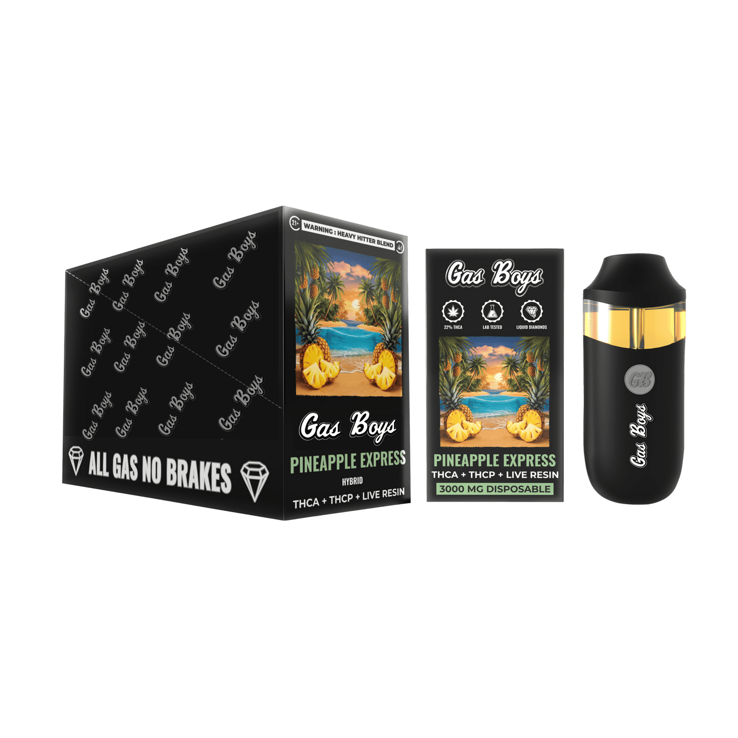 THCA 3G DISPOSABLE VAPE - Pineapple Express - Hybrid (6 DEVICES) - Tree Spirit Wellness