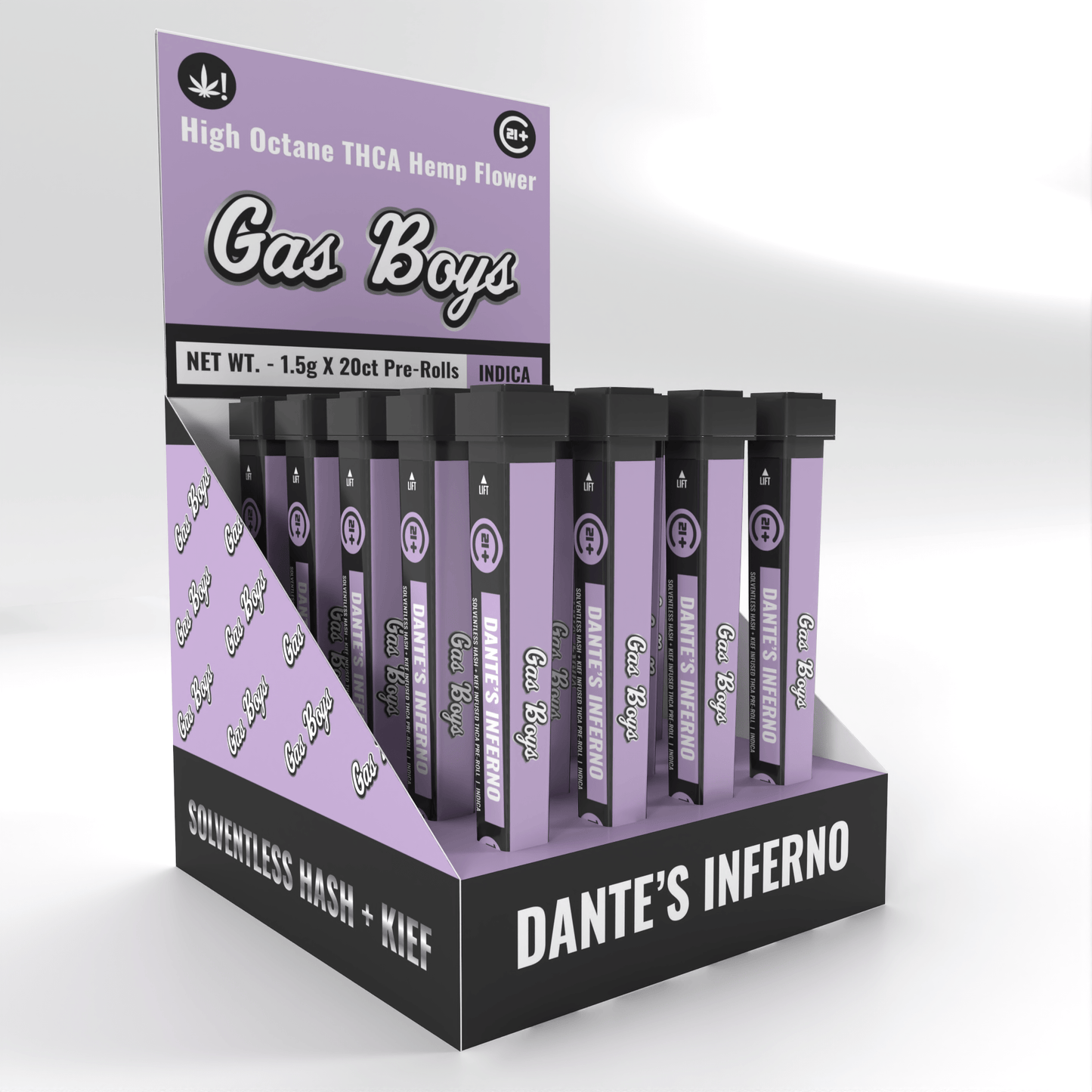 THCA INFUSED PRE - ROLL Dante's Inferno Display Box - Indica (20ct) - Tree Spirit Wellness