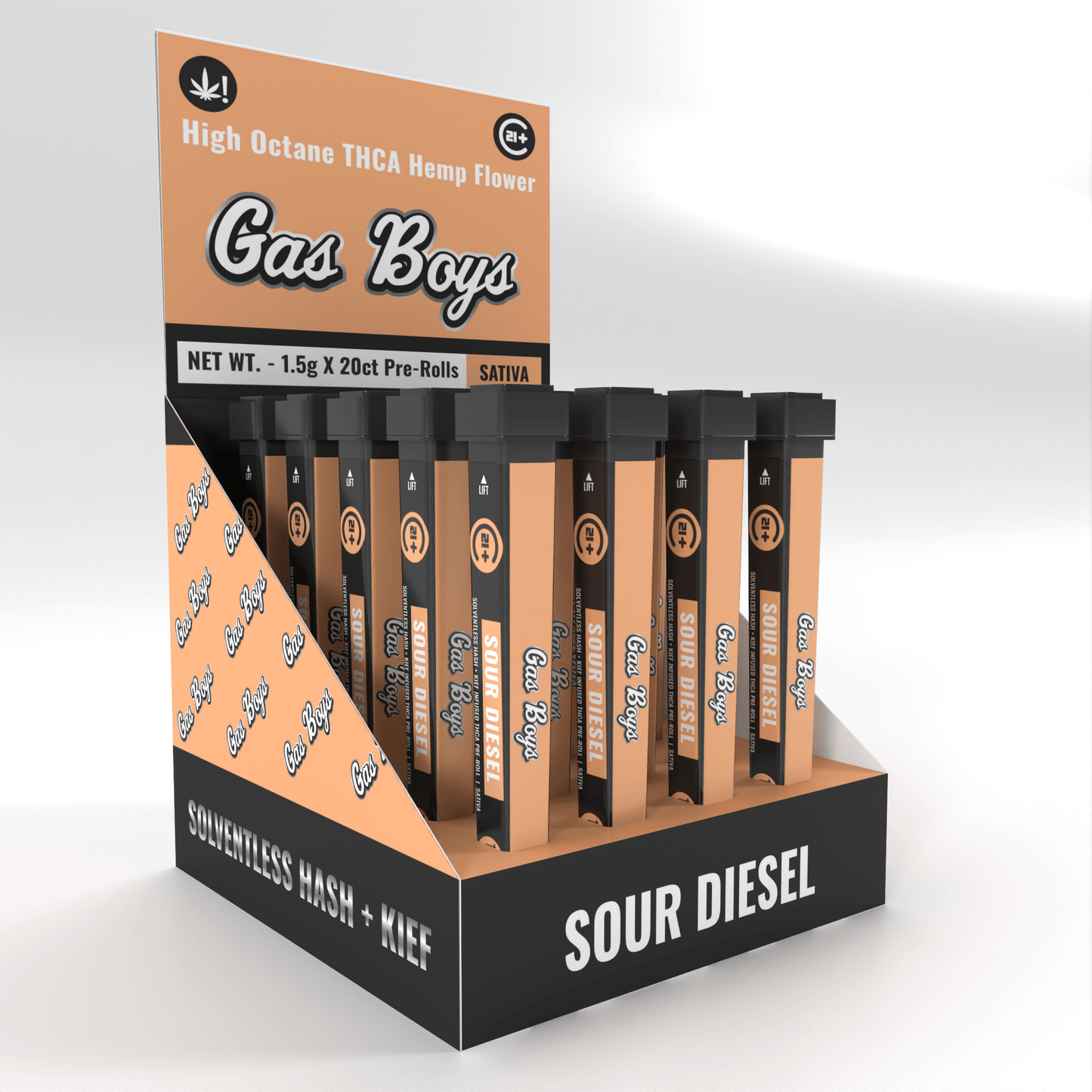 THCA INFUSED PRE - ROLL Sour Diesel Display Box - Sativa (20ct) - Tree Spirit Wellness