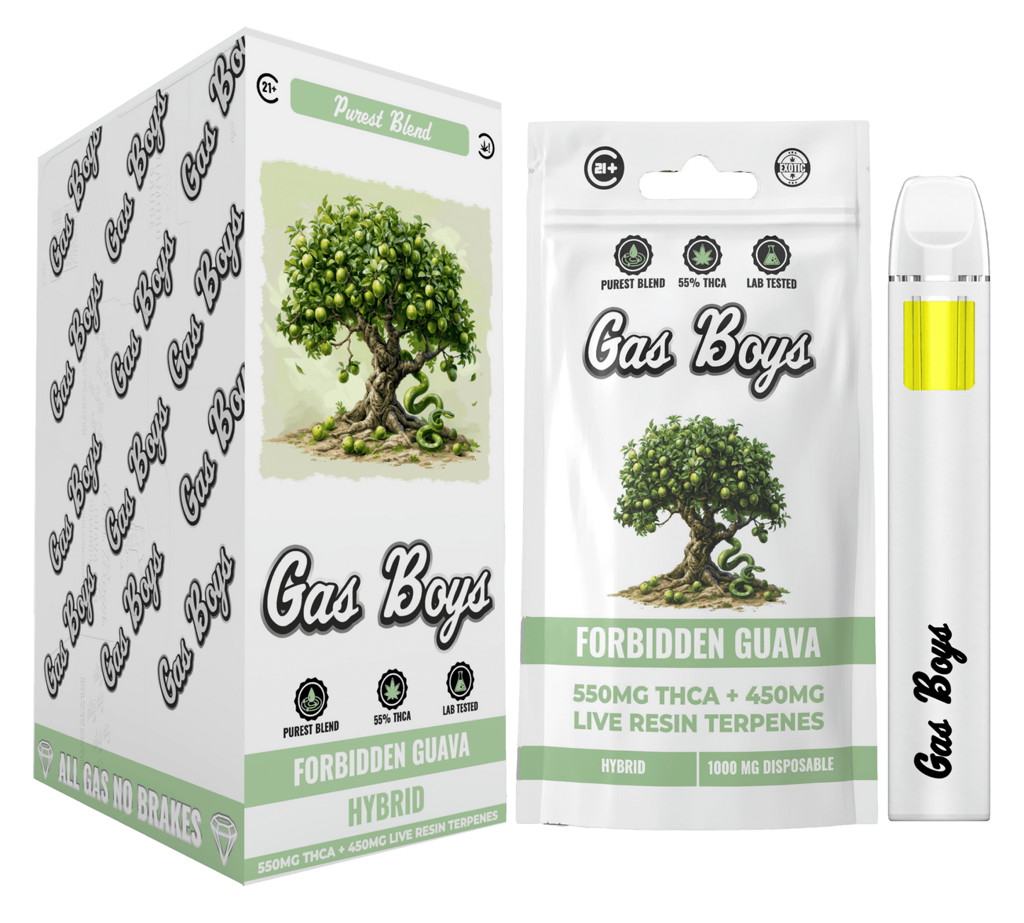 THCA + LIVE RESIN - Forbidden Guava DISPOSABLE VAPE (10ct) - Tree Spirit Wellness