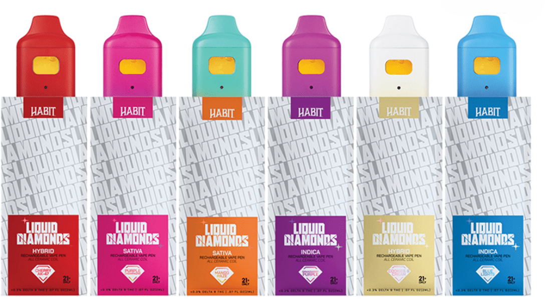 THCP Liquid Diamonds - Purple Champagne 2g Rechargeable Vape (Sativa) - 10 Pack - Tree Spirit Wellness