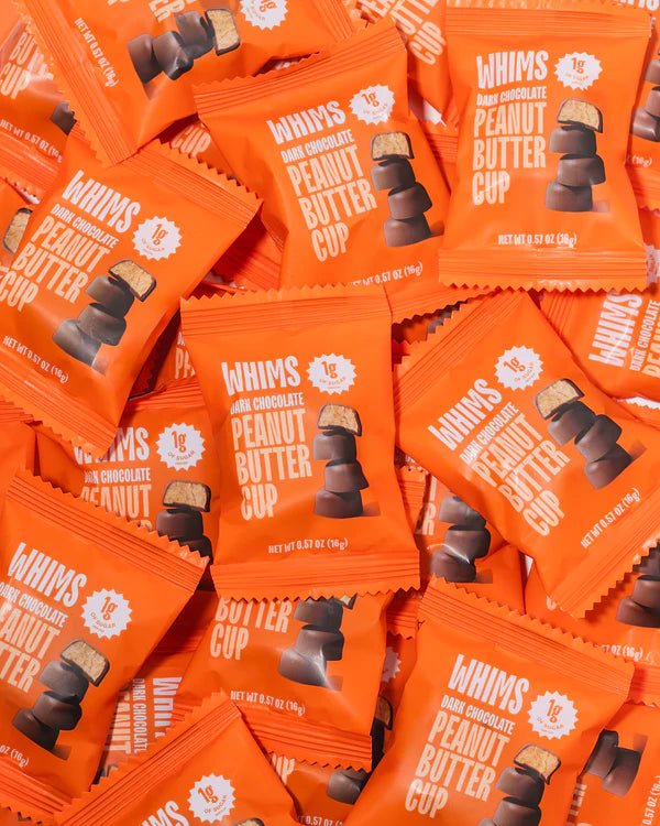 Whims Delights Dark Peanut Butter Cups - Case of 30/singles - Tree Spirit Wellness