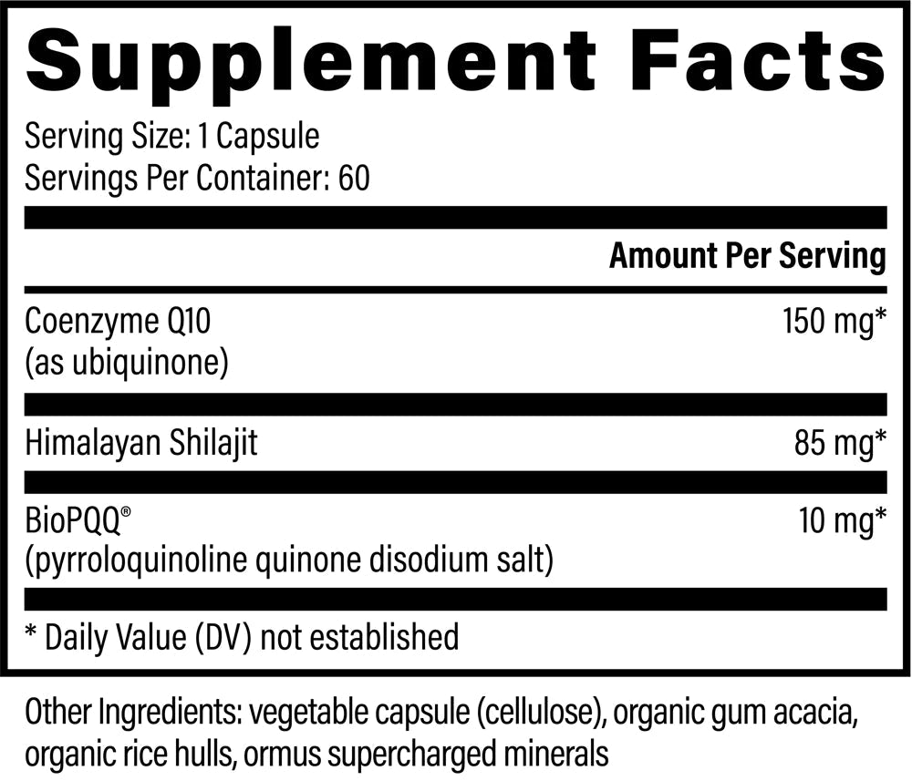 CoQ10 and BioPQQ with Shilajit - Tree Spirit Wellness