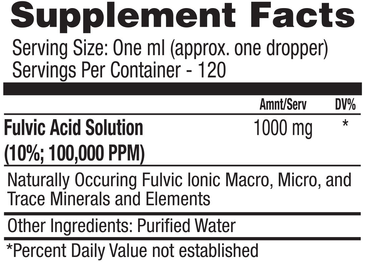 FULVIC ACTIVE 400X - 4oz Dropper - Tree Spirit Wellness