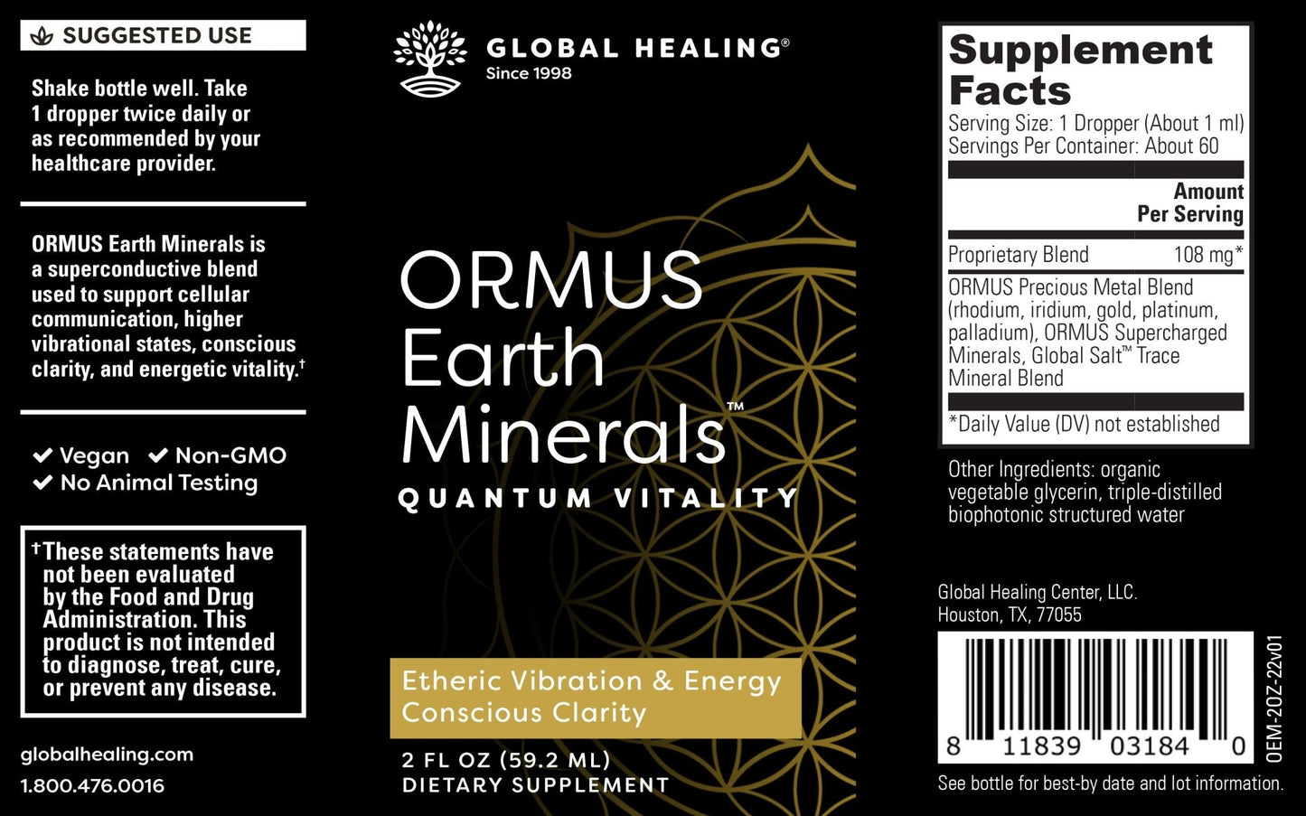 ORMUS Earth Minerals™ 2oz - Tree Spirit Wellness