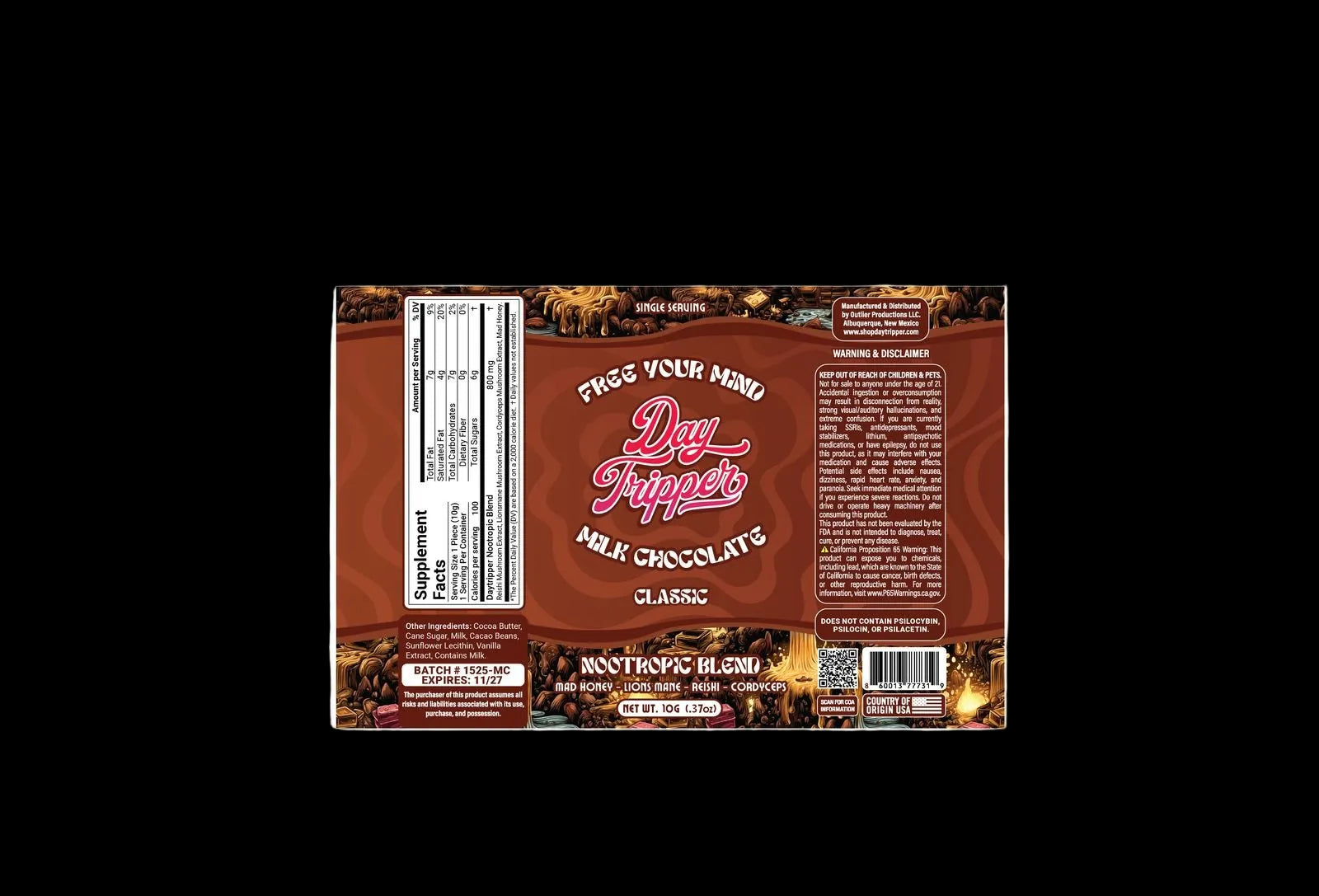 1 Piece Artisan Chocolate Bar (Gravity Fed Display) - 30 Bars/Case - Tree Spirit Wellness