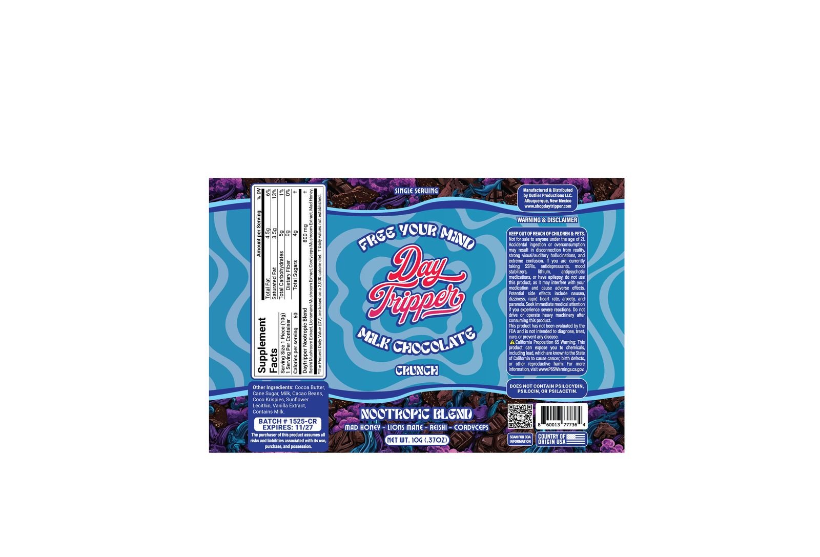 1 Piece Artisan Chocolate Bar (Gravity Fed Display) - 30 Bars/Case - Tree Spirit Wellness