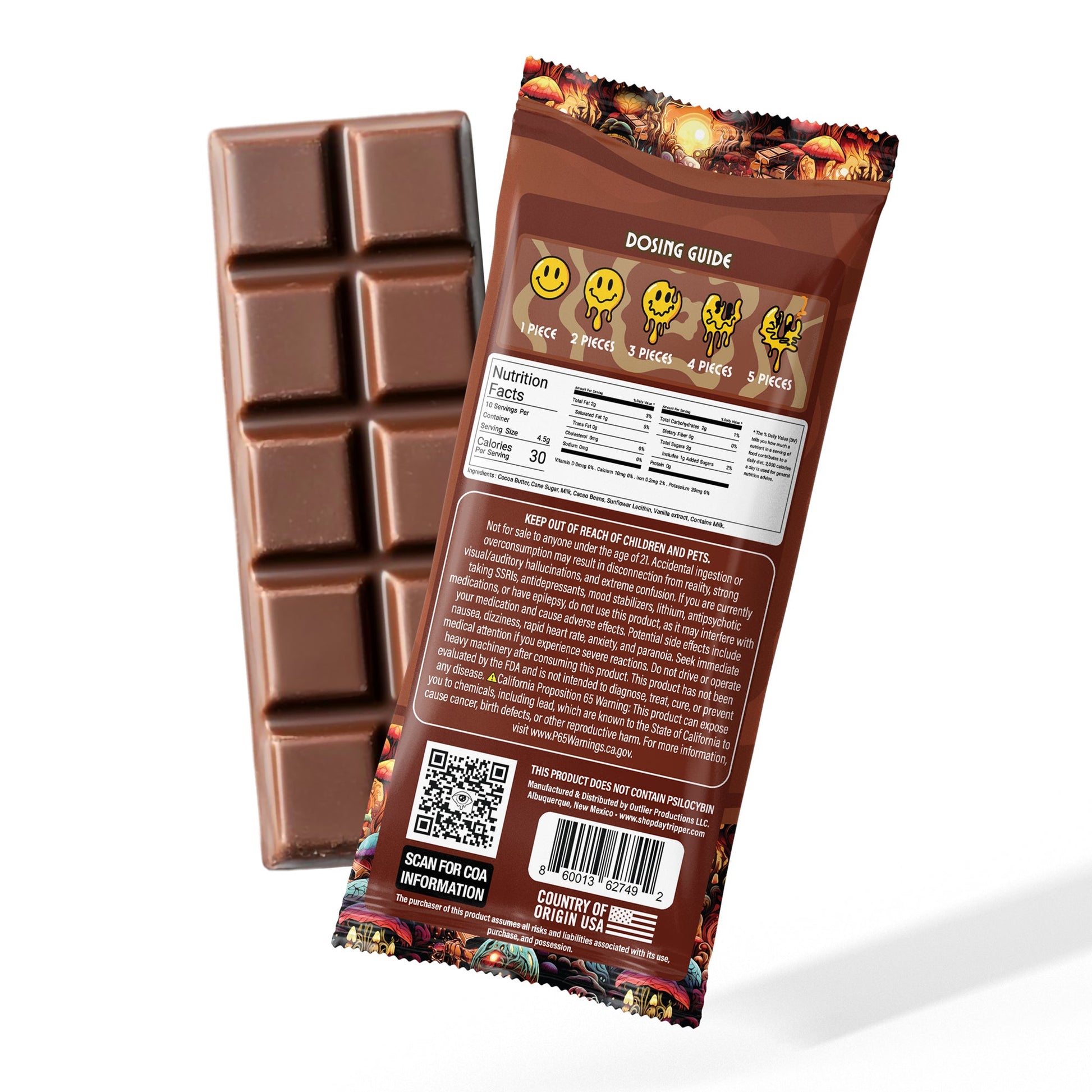 10 Piece Artisan Chocolate - Milk Chocolate Bar - 10 Bars/Case - Tree Spirit Wellness