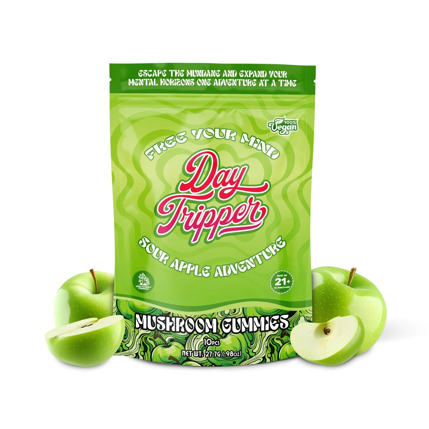 10ct Sour Apple Adventure Mushroom Gummies Case of 10 - Tree Spirit Wellness