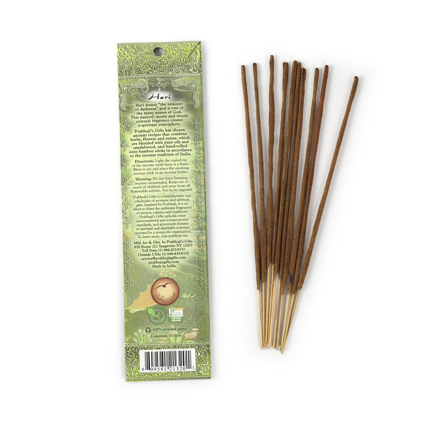 Prabhuji Incense Sticks Hari - Amber and Sandalwood