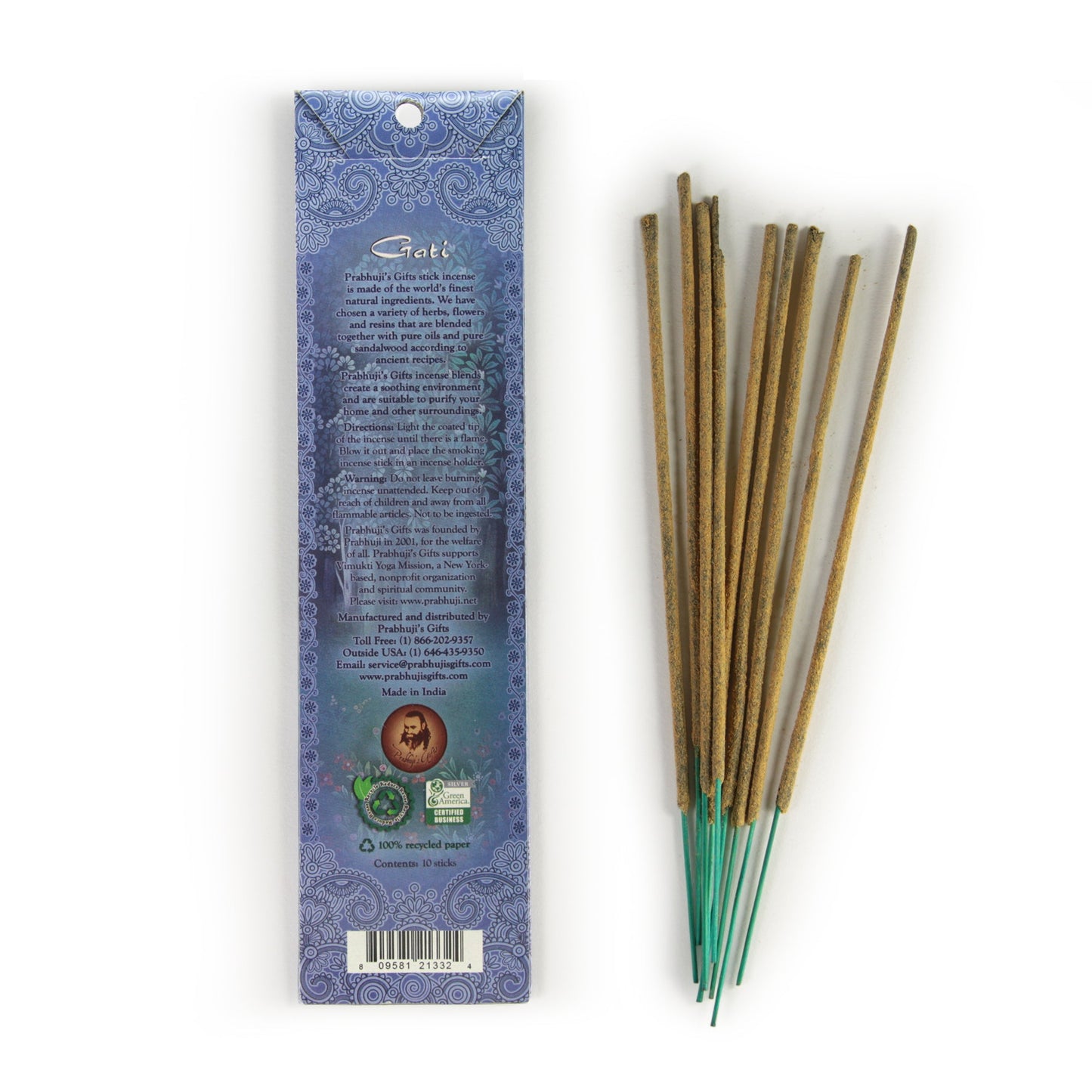 Prabhuji Incense Sticks Gati - Sandalwood, Amber, and Musk