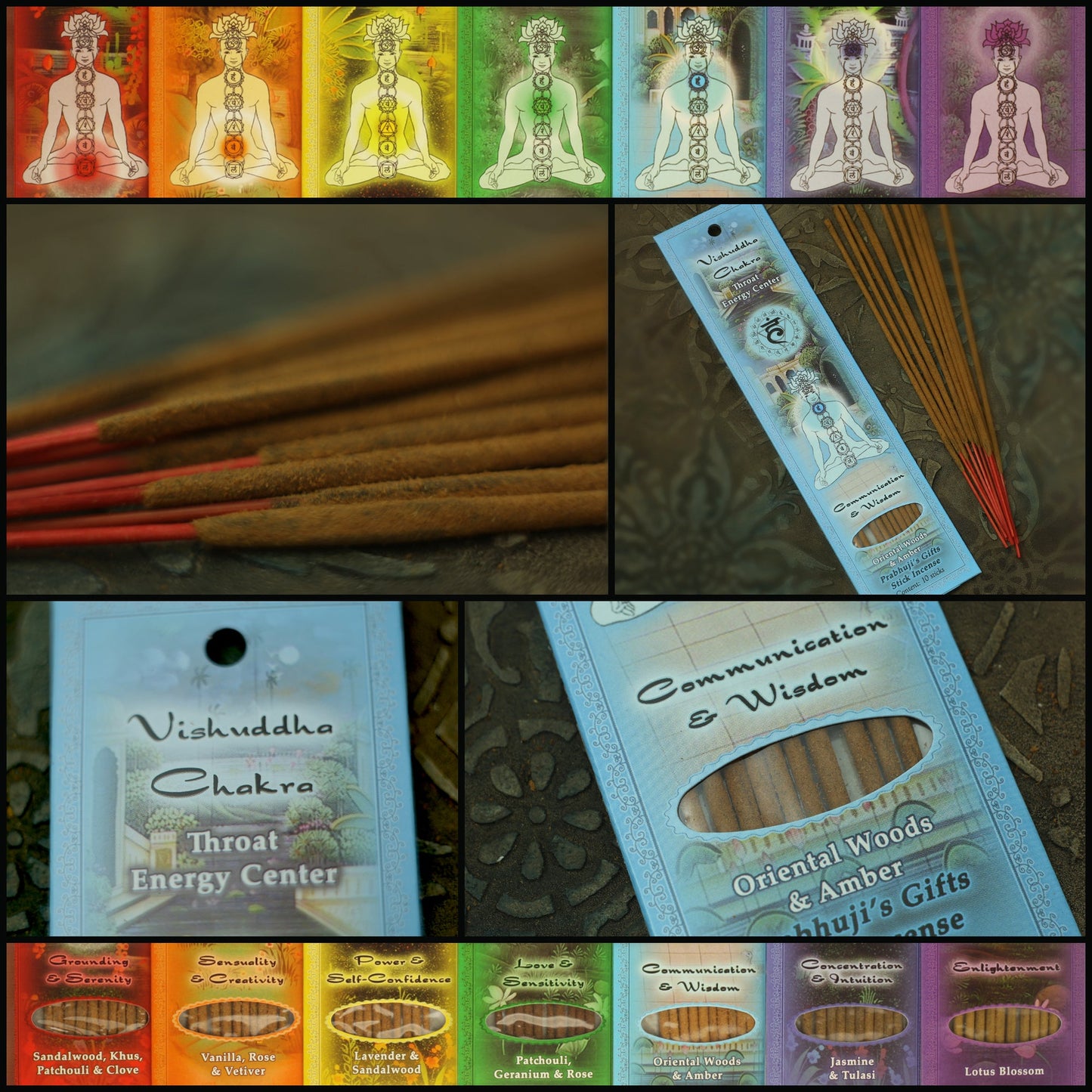 Prabhuji Incense Sticks Throat Chakra Vishuddha  - Communication and Wisdom
