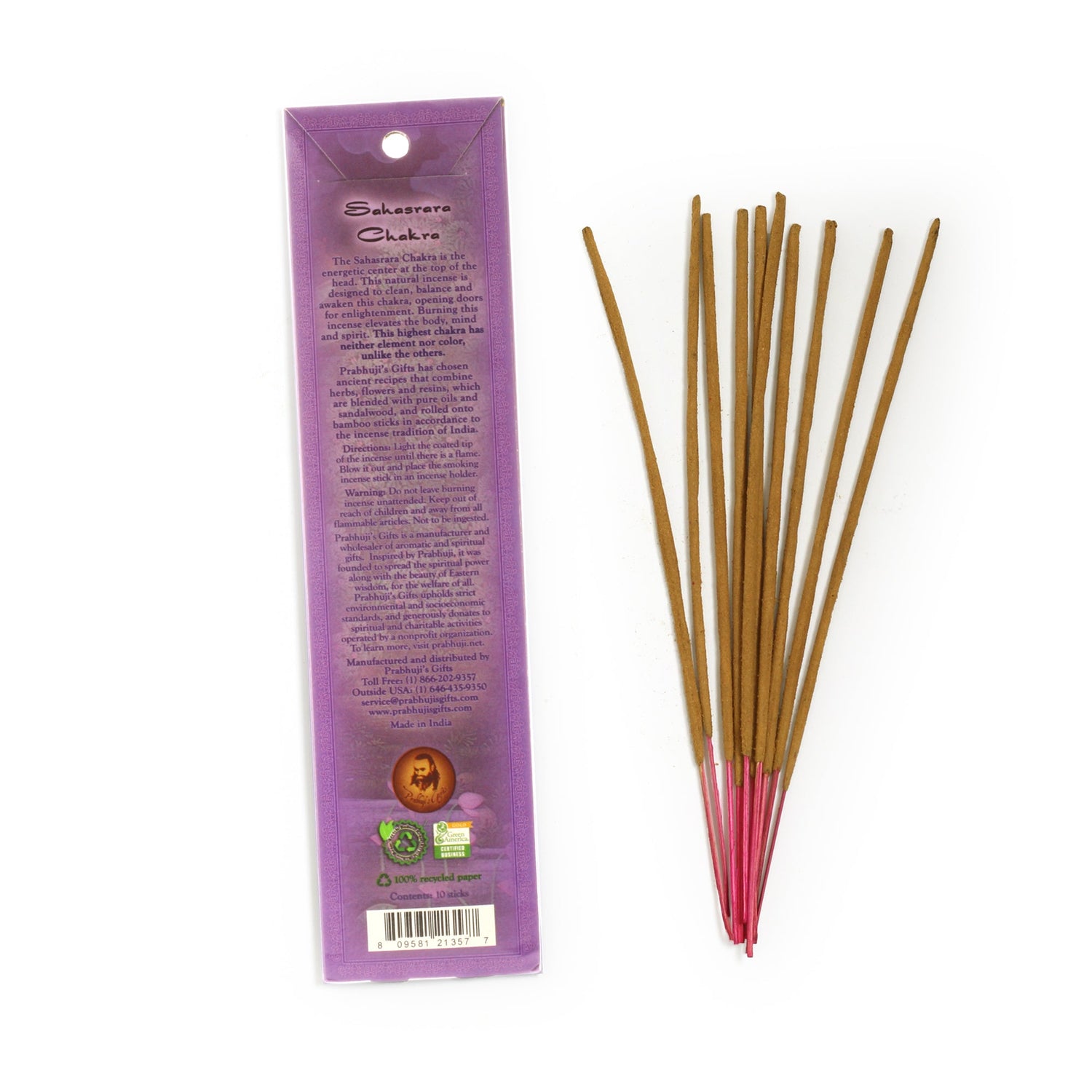 Prabhuji Incense Sticks Crown Chakra Sahasrara - Enlightenment