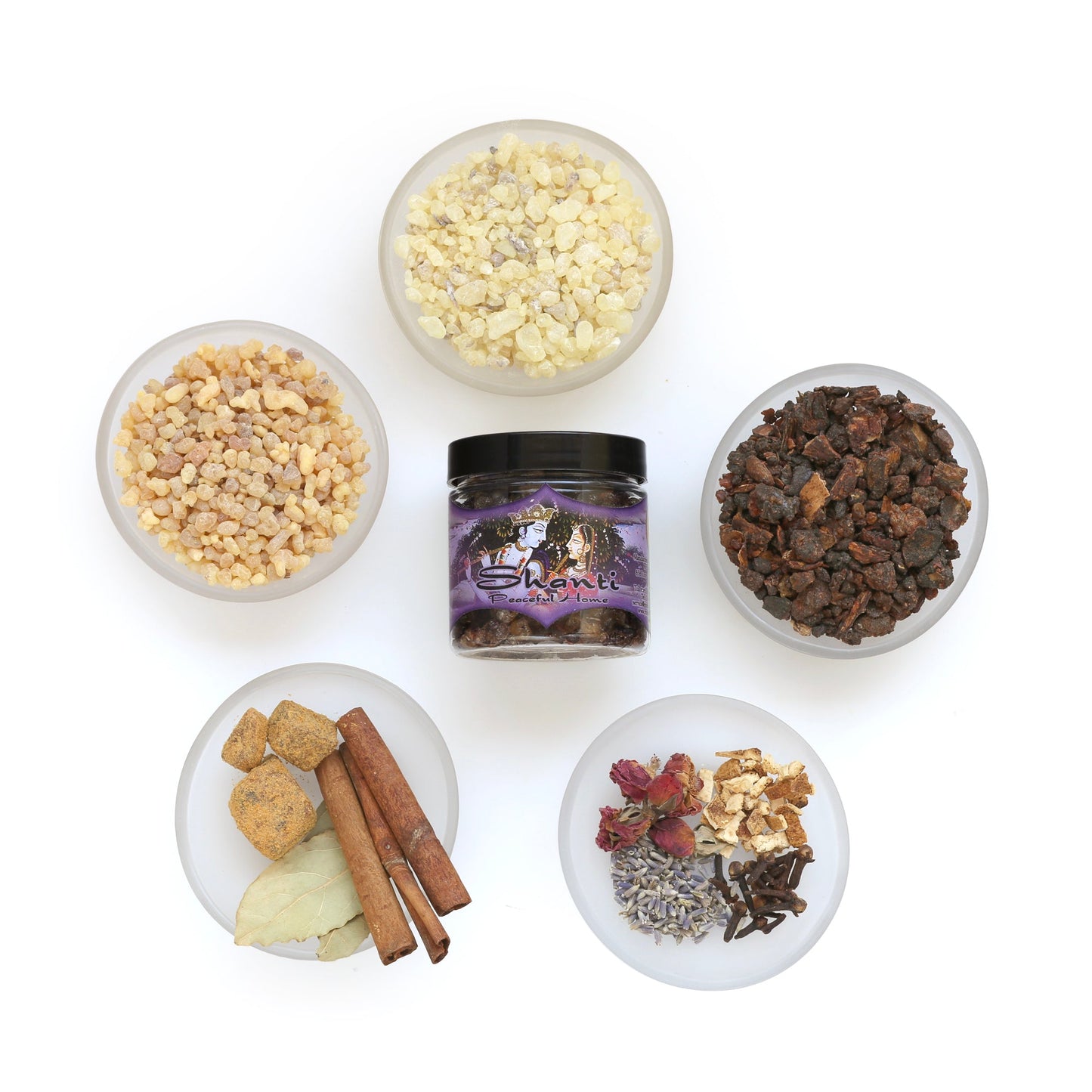 Prabhuji Resin Incense Shanti - Peaceful Home - 2.4oz jar