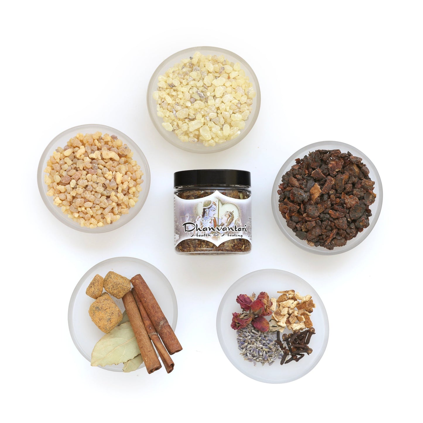 Prabhuji Resin Incense Dhanvantari - Health and Healing - 2.4oz Jar
