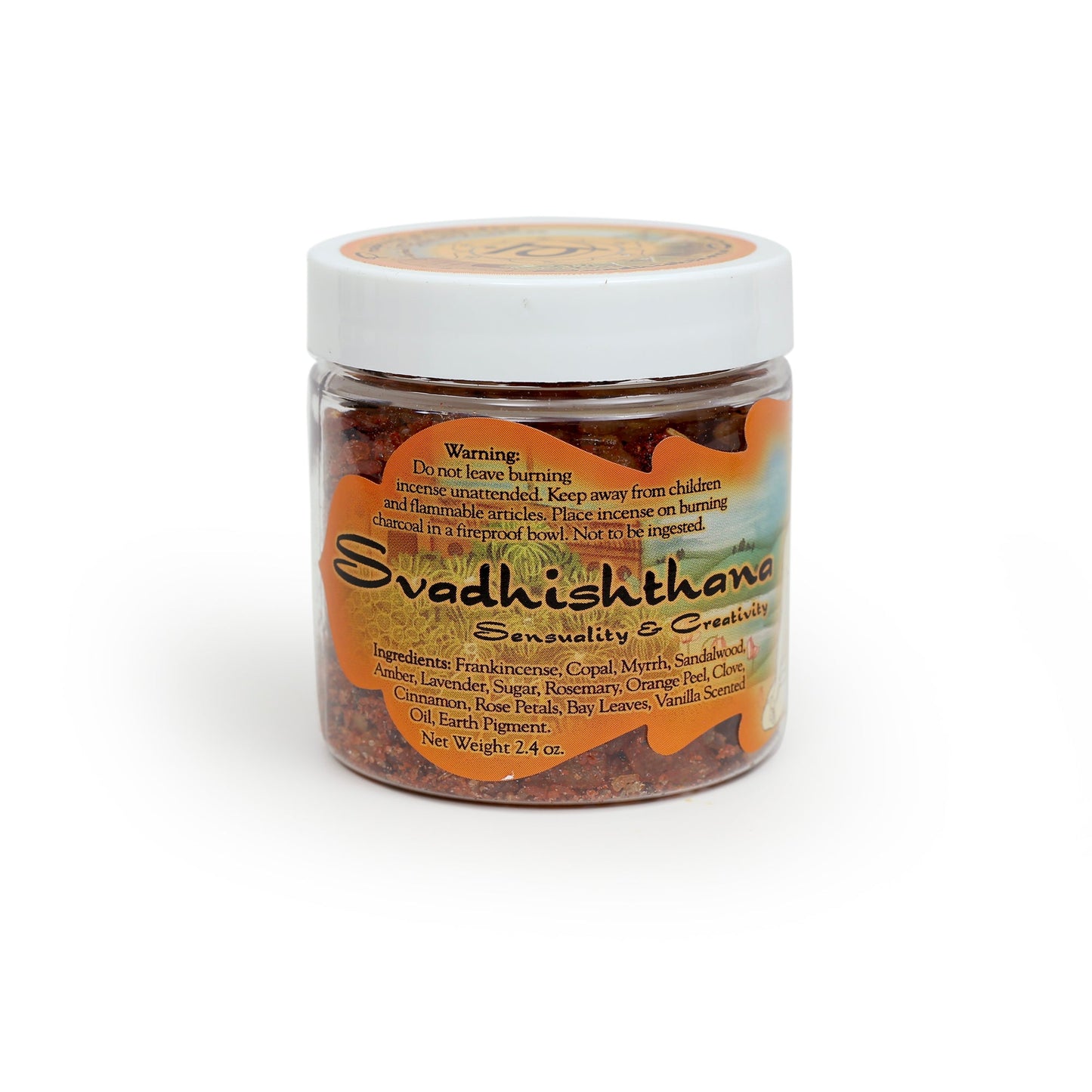 Prabhuji Resin Incense Sacral Chakra Svadhishtana - Sensuality and Creativity - 2.4oz jar