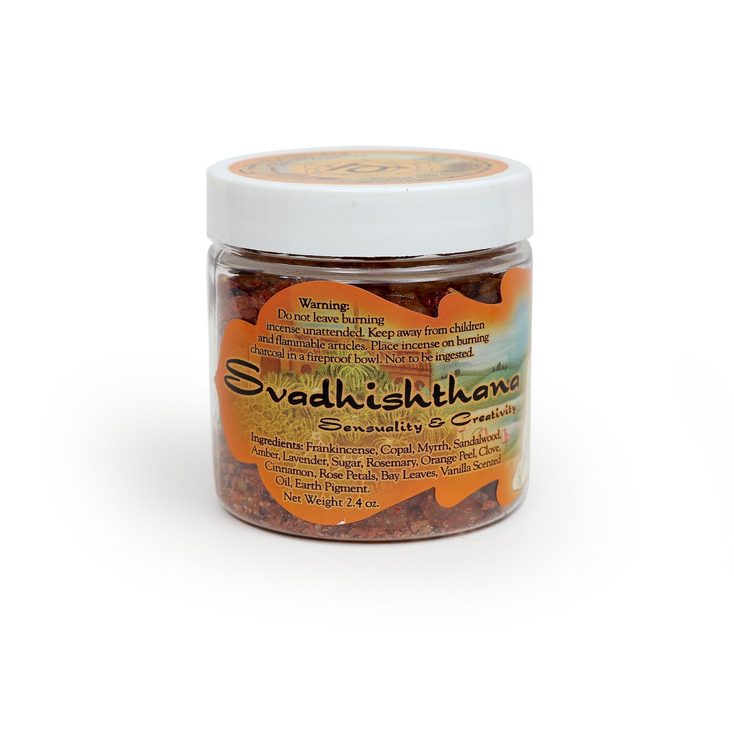 Prabhuji Resin Incense Sacral Chakra Svadhishtana - Sensuality and Creativity - 2.4oz jar