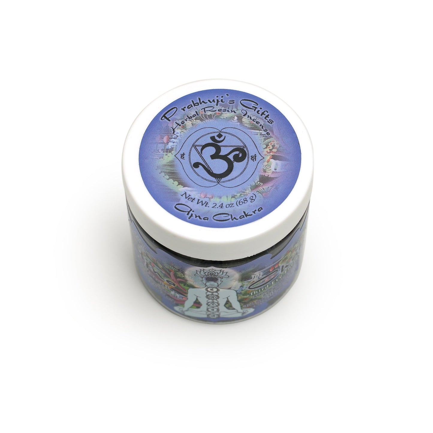 Prabhuji Resin Incense Third Eye Chakra Ajna - Concentration and Intuition - 2.4oz jar