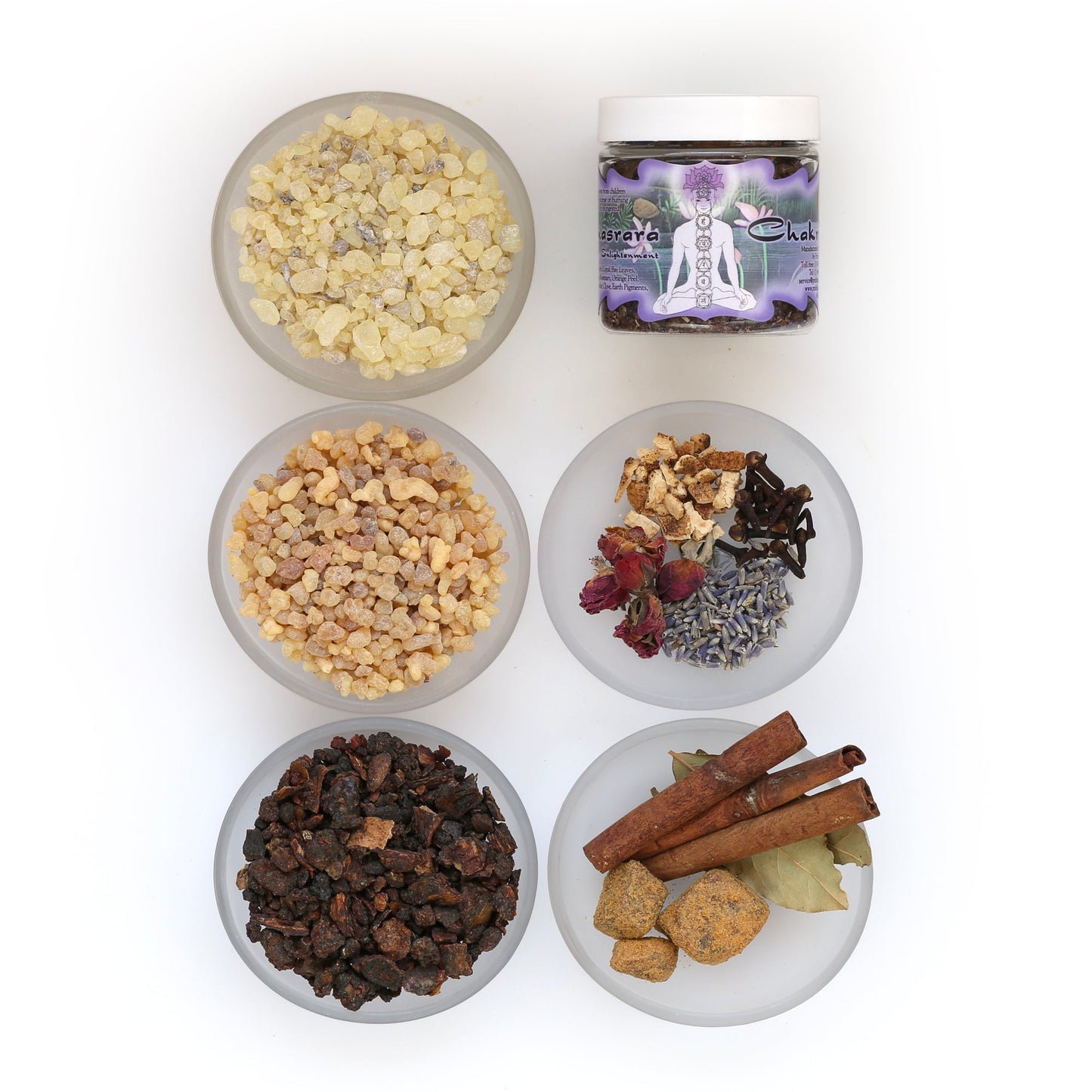 Prabhuji Resin Incense Crown Chakra Sahasrara - Enlightenment - 2.4oz jar