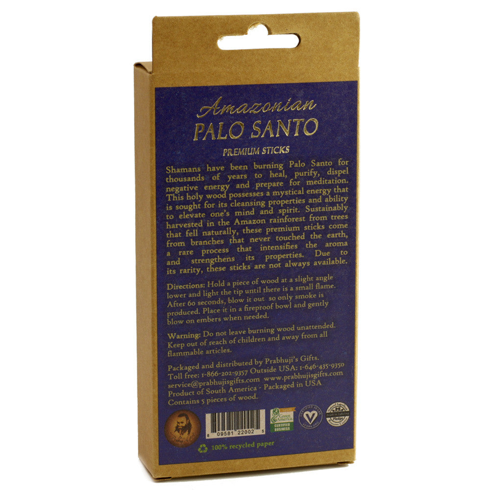 Palo Santo Raw Incense Wood - Premium Amazonian - 5 Sticks - Wholesale and Retail Prabhuji's Gifts 