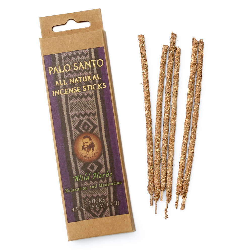 Palo Santo and Wild Herbs Incense Sticks - Relaxation & Meditation -  6 Incense Sticks - Wholesale and Retail Prabhuji's Gifts 