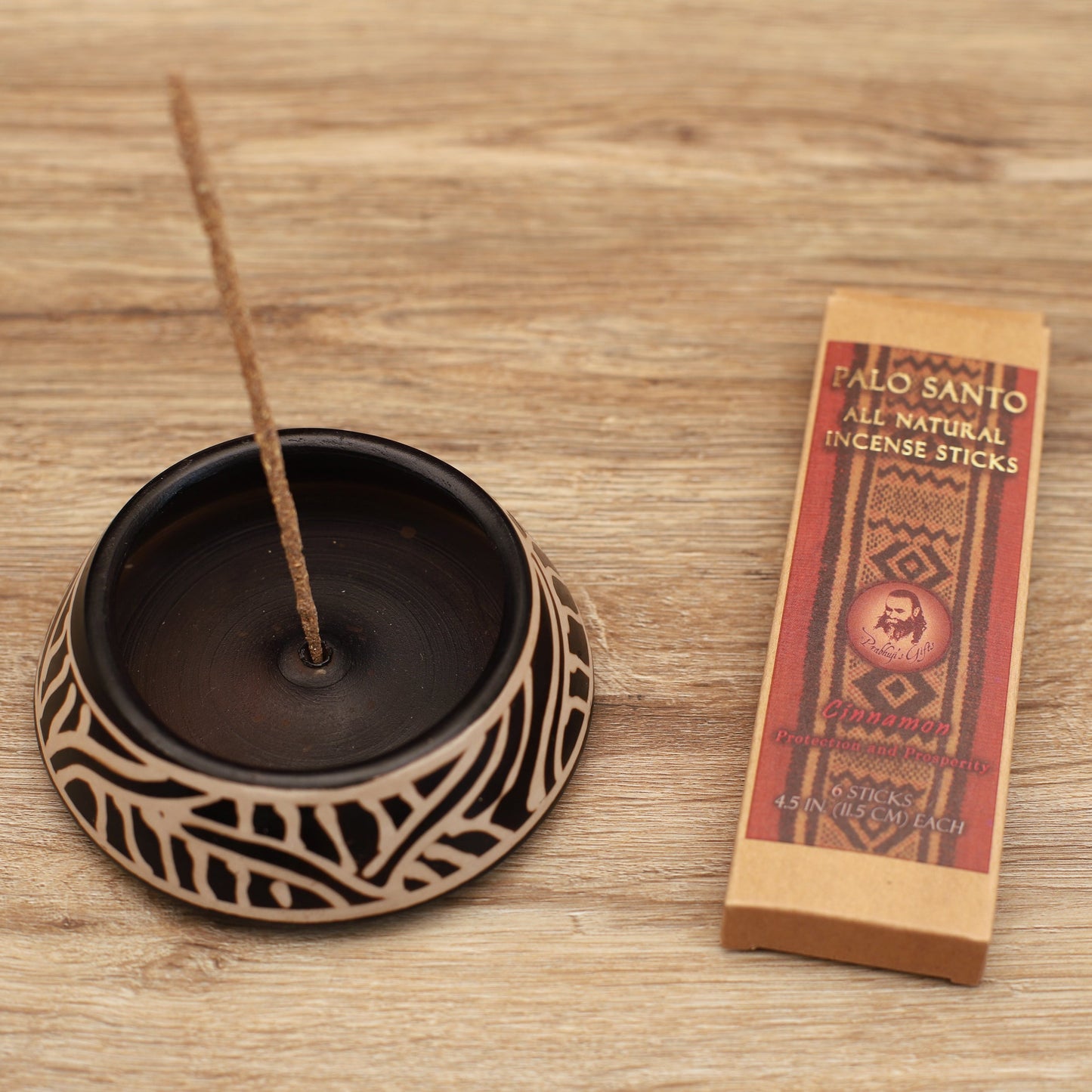 Prabhuji Palo Santo and Cinnamon Incense Sticks - Protection & Prosperity -  6 Incense Sticks