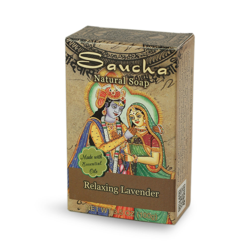 Soap Bar Saucha - Natural Relaxing Lavender - 3.5 oz (100g) - Wholesale and Retail Prabhuji's Gifts 