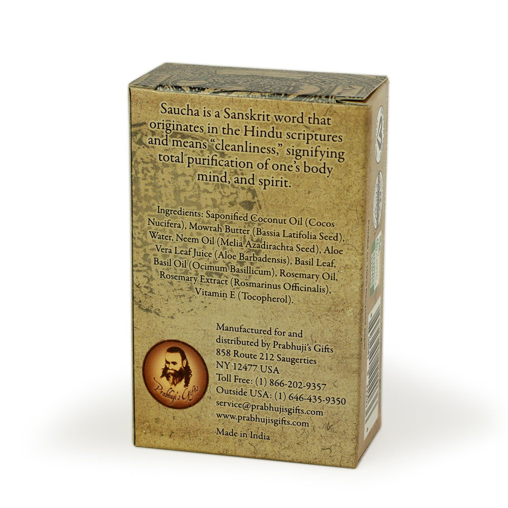 Soap Bar Saucha - Natural Uplifting Tulsi Scrub - 3.5 oz (100g) - Wholesale and Retail Prabhuji's Gifts 