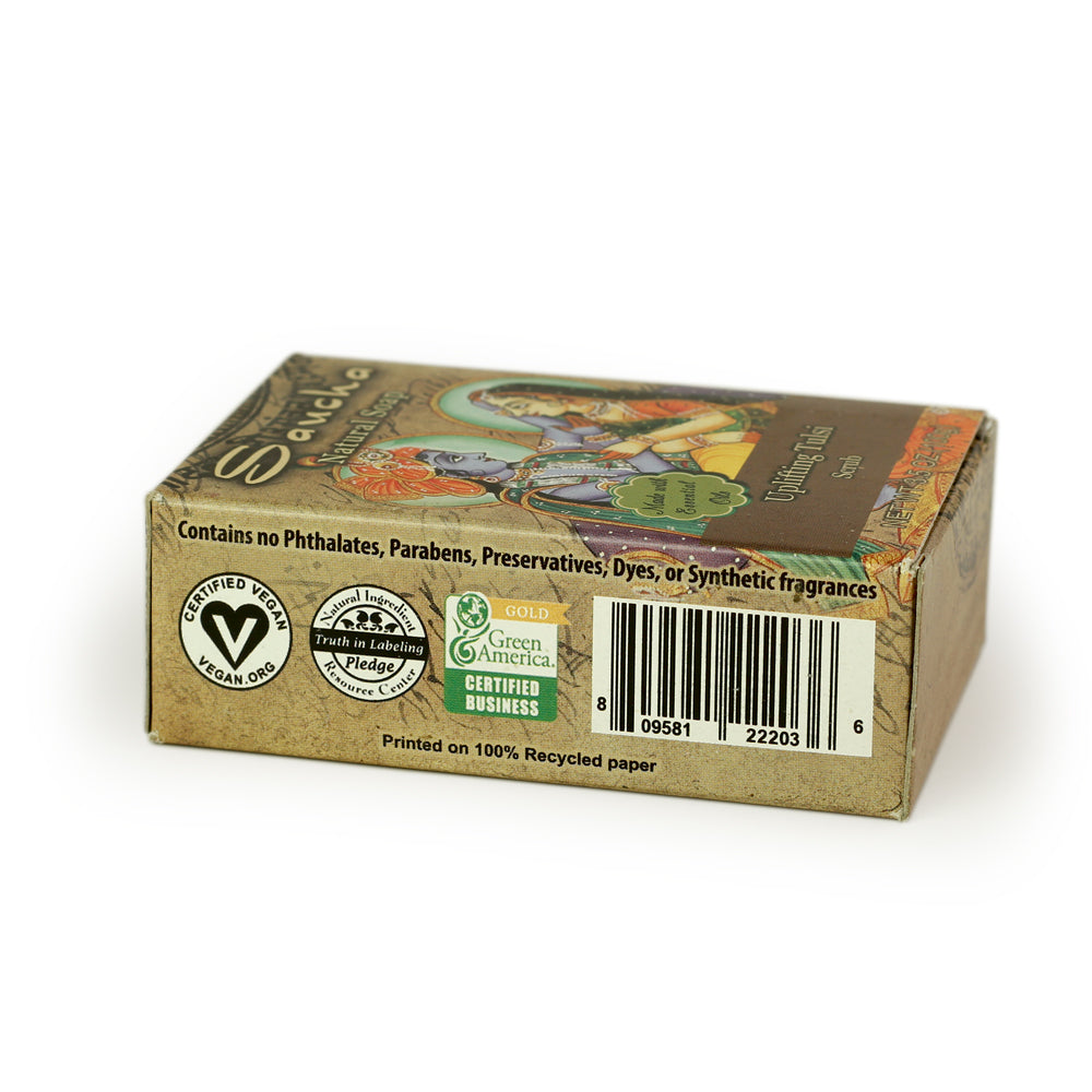 Soap Bar Saucha - Natural Uplifting Tulsi Scrub - 3.5 oz (100g) - Wholesale and Retail Prabhuji's Gifts 