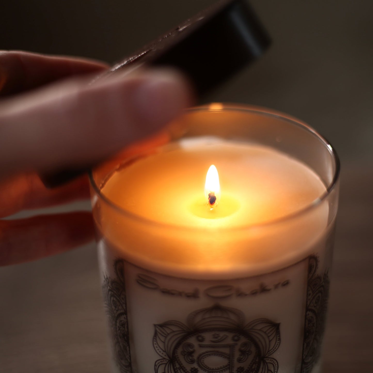 Prabhuji Sacral Chakra Svadhishthana | Soy Candle for Chakra Meditation Scented with Essential Oils |Vanilla | Sensuality and Creativity - 10.5oz
