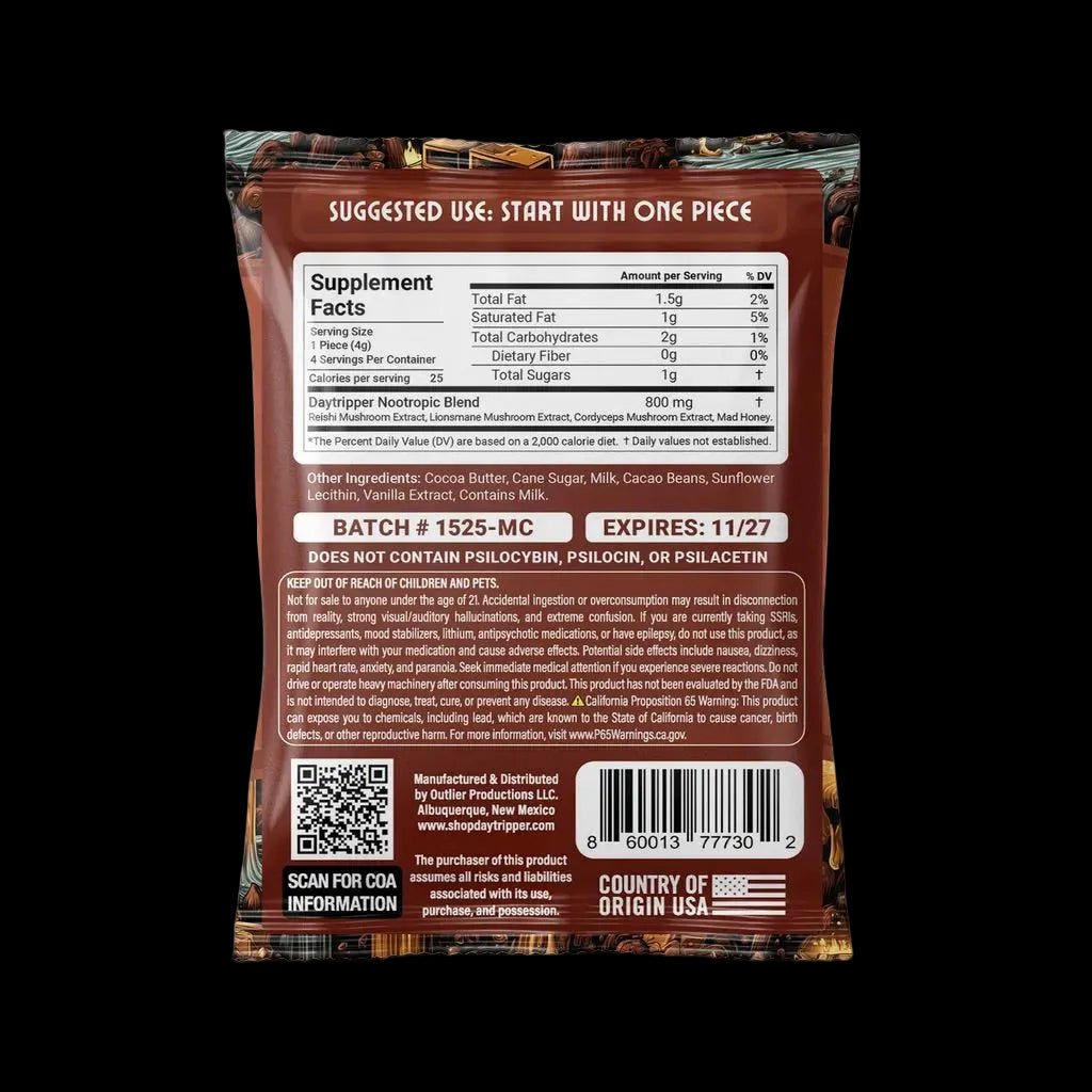 4 Piece Artisan Chocolate - Milk Chocolate Bar - 10 Bars/Case - Tree Spirit Wellness