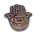 Decor - Wooden Hamsa - Myrtle 7"x6" - Wholesale and Retail Prabhuji's Gifts
