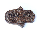 Decor - Wooden Hamsa - Swirl Wave 7"x6", Hand of Fatima, Hand of Mary - Wholesale and Retail Prabhuji's Gifts