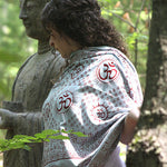 Meditation Yoga Prayer Shawl - Mantra Om - Grey Large - Wholesale and Retail Prabhuji's Gifts 