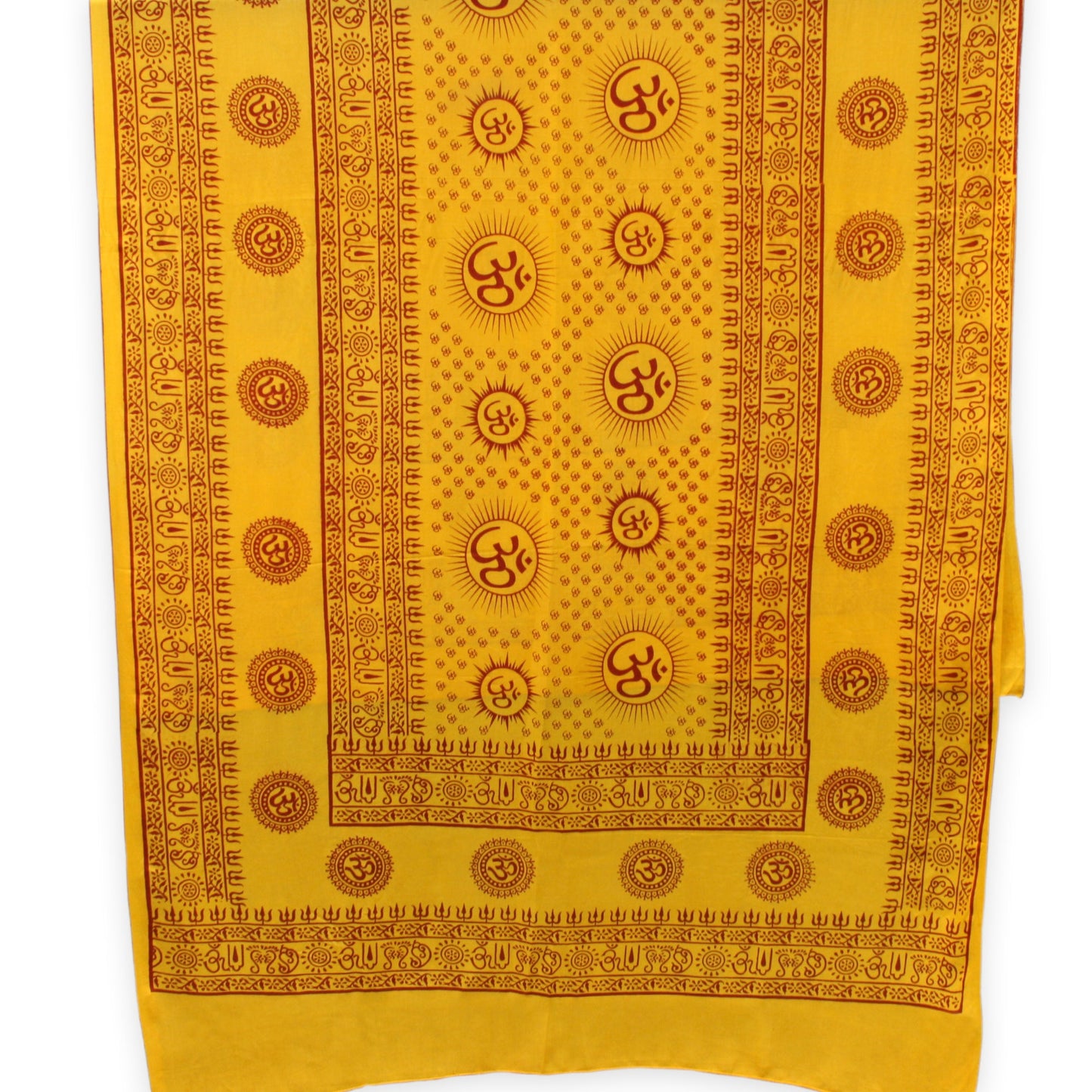 Prabhuji Meditation Yoga Prayer Shawl - Mantra Om - Yellow Large