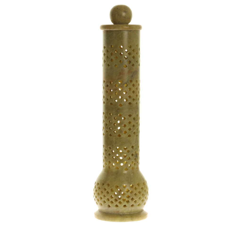Incense Burner -  Soapstone Tower Genie Jali - Wholesale and Retail Prabhuji's Gifts 