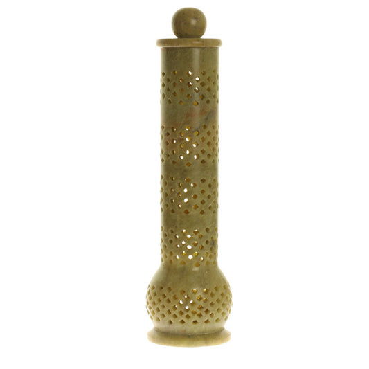 Incense Burner -  Soapstone Tower Genie Jali - Wholesale and Retail Prabhuji's Gifts 