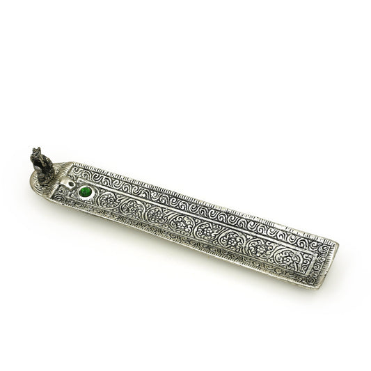 Prabhuji Incense Burner -  Ornate Metal Ganesh Rectangular