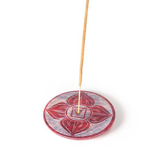 Prabhuji Incense Burner - Soapstone Plate Root Chakra Muladhara 3"