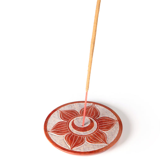 Prabhuji Incense Burner - Soapstone Plate Sacral Chakra Svadhishtana 3"