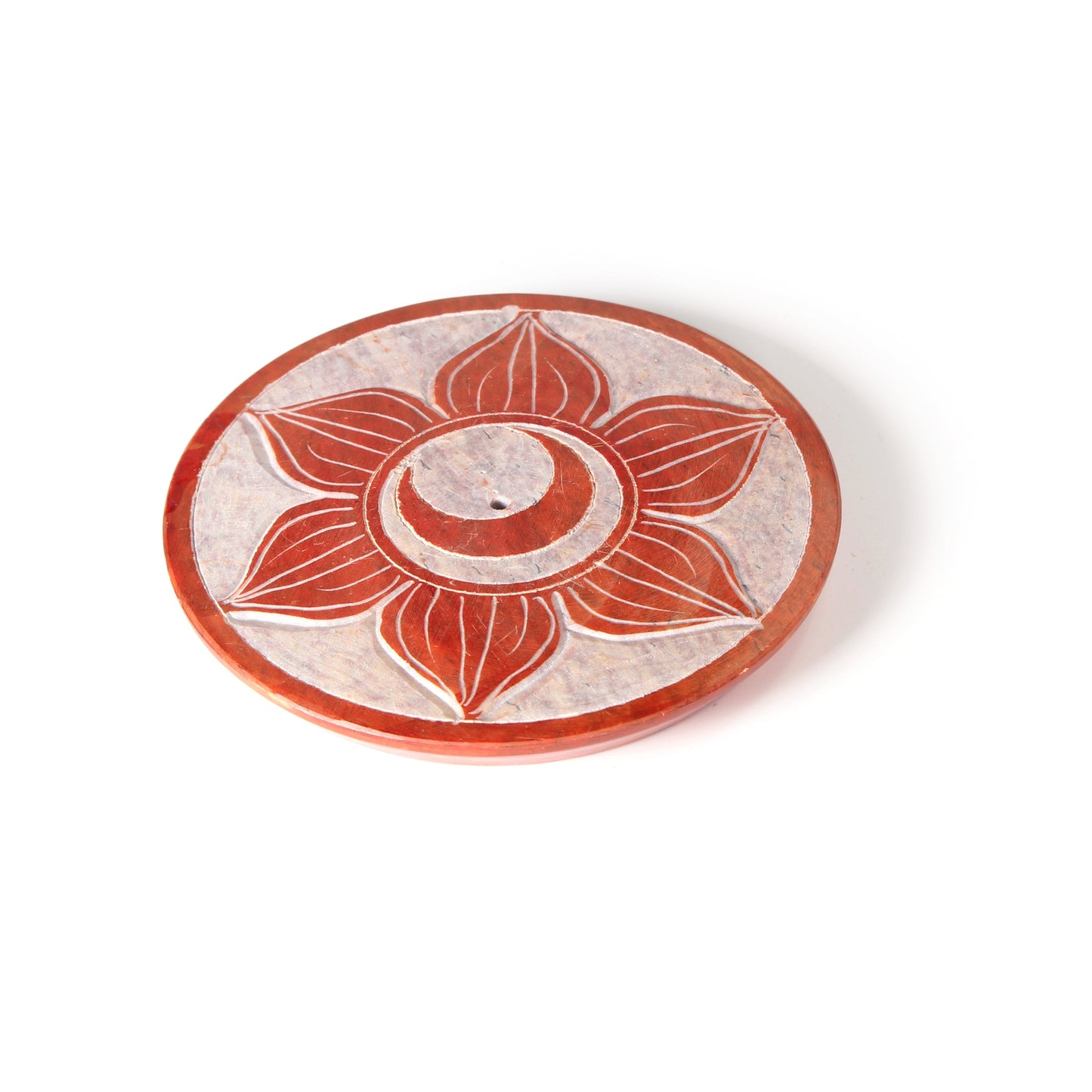 Prabhuji Incense Burner - Soapstone Plate Sacral Chakra Svadhishtana 3"