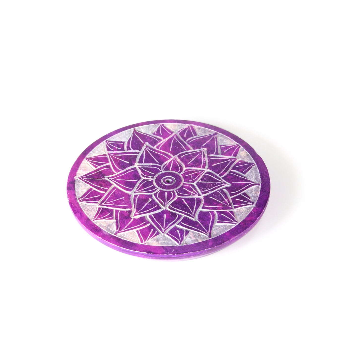Prabhuji Incense Burner - Soapstone Plate Crown Chakra Sahasrara 3"