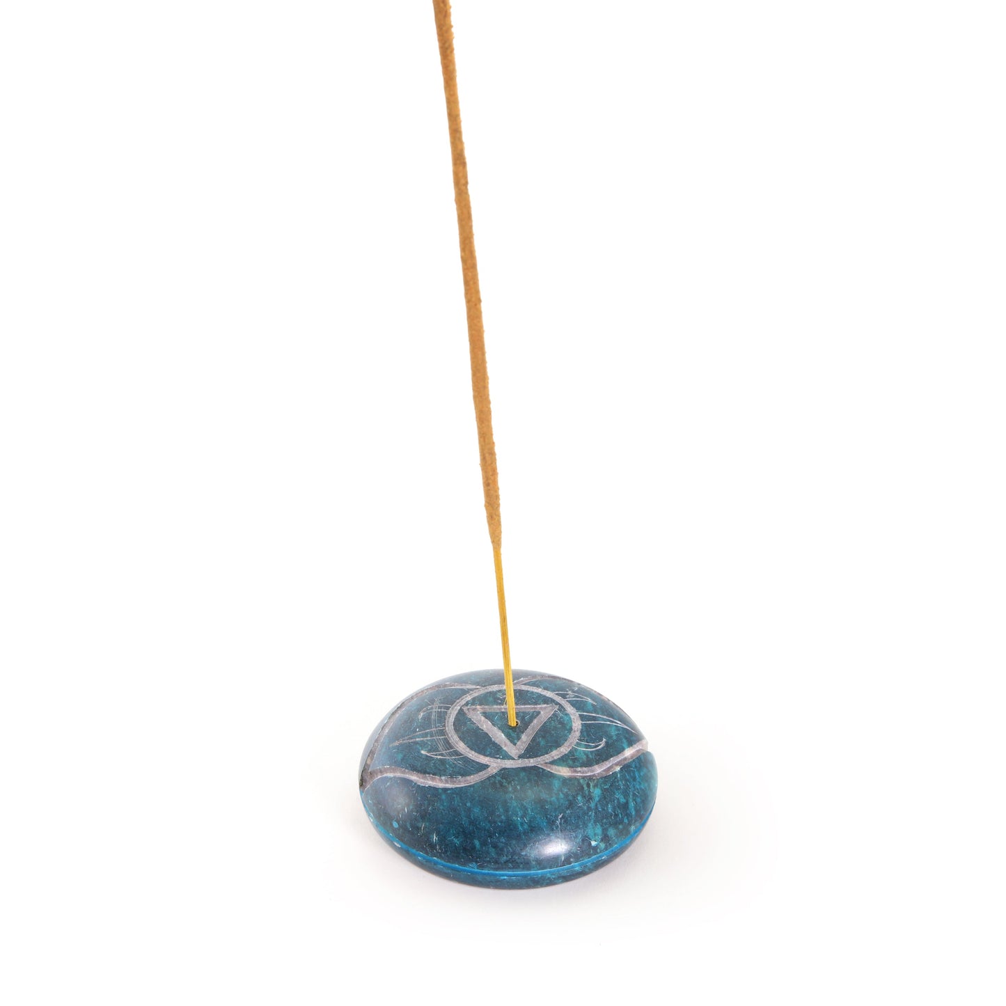 Prabhuji Incense Burner - Soapstone Pebble Third Eye Chakra Ajna 2.5"
