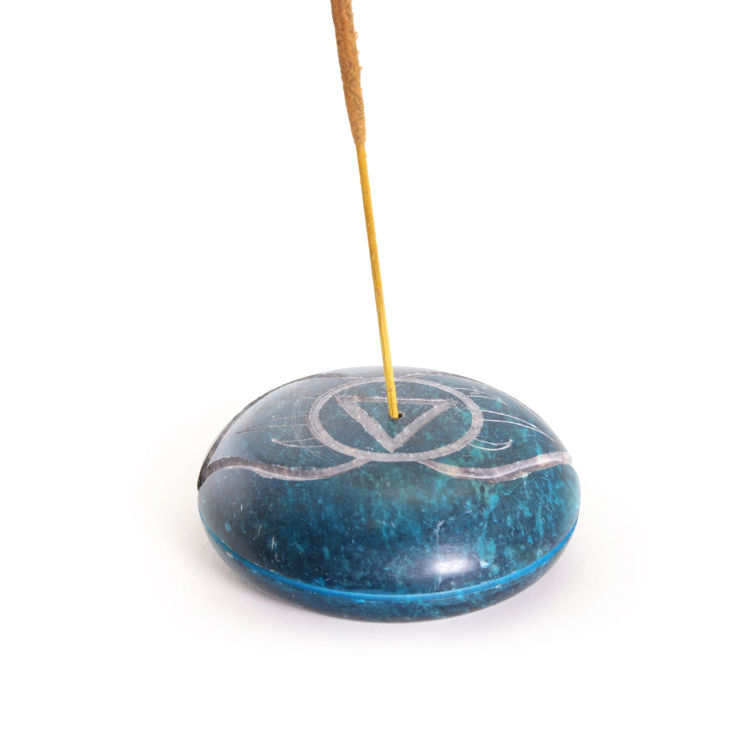 Prabhuji Incense Burner - Soapstone Pebble Third Eye Chakra Ajna 2.5"