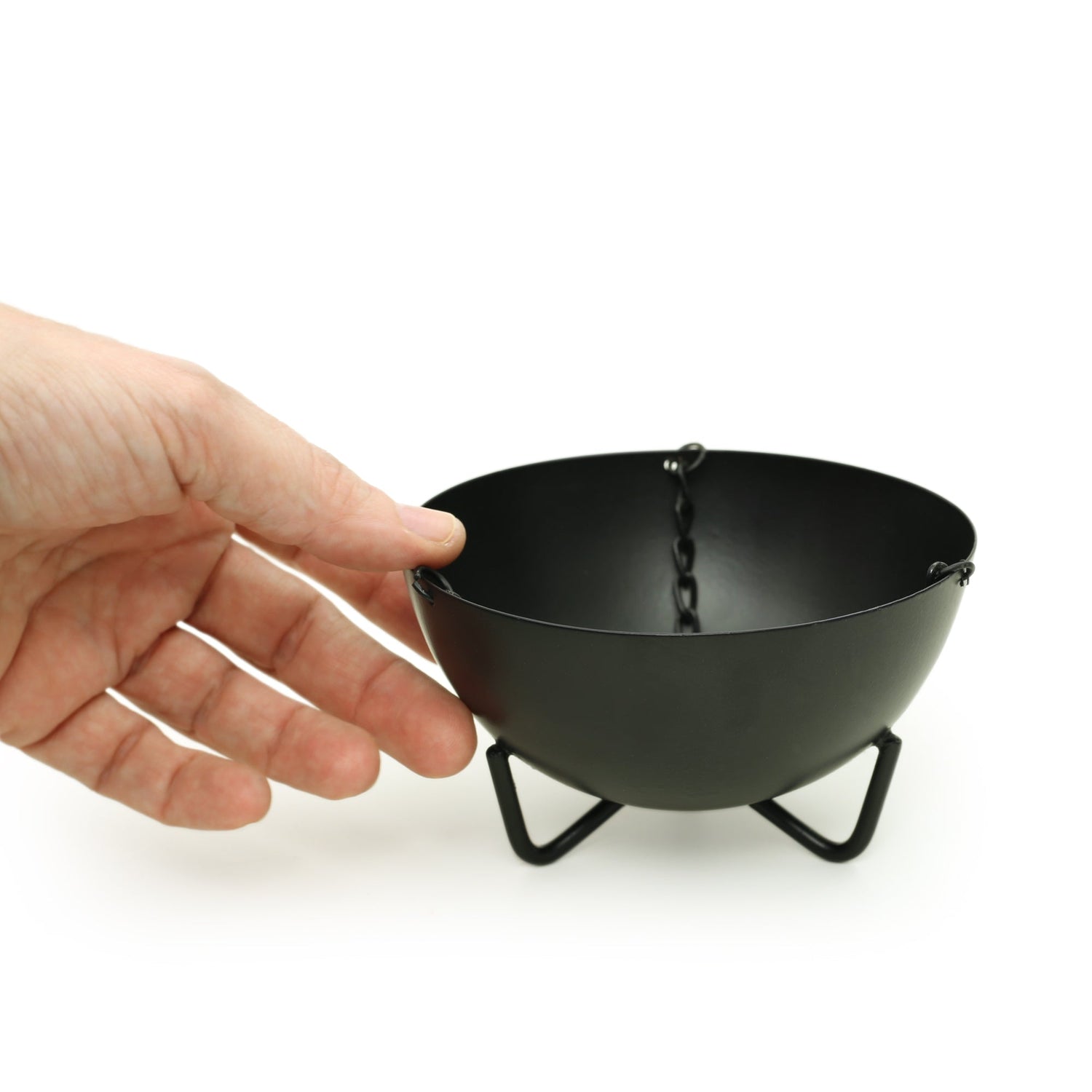 Prabhuji Burner - Hanging Black Cauldron Large