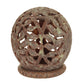 Burner for Cones and Candle Holder - Soapstone Carved T-Lite Ball - Leaves 3 inches - Wholesale and Retail Prabhuji's Gifts 