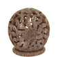Burner for Cones and Candle Holder - Soapstone Carved T-Lite Ball - Leaves 3 inches - Wholesale and Retail Prabhuji's Gifts 